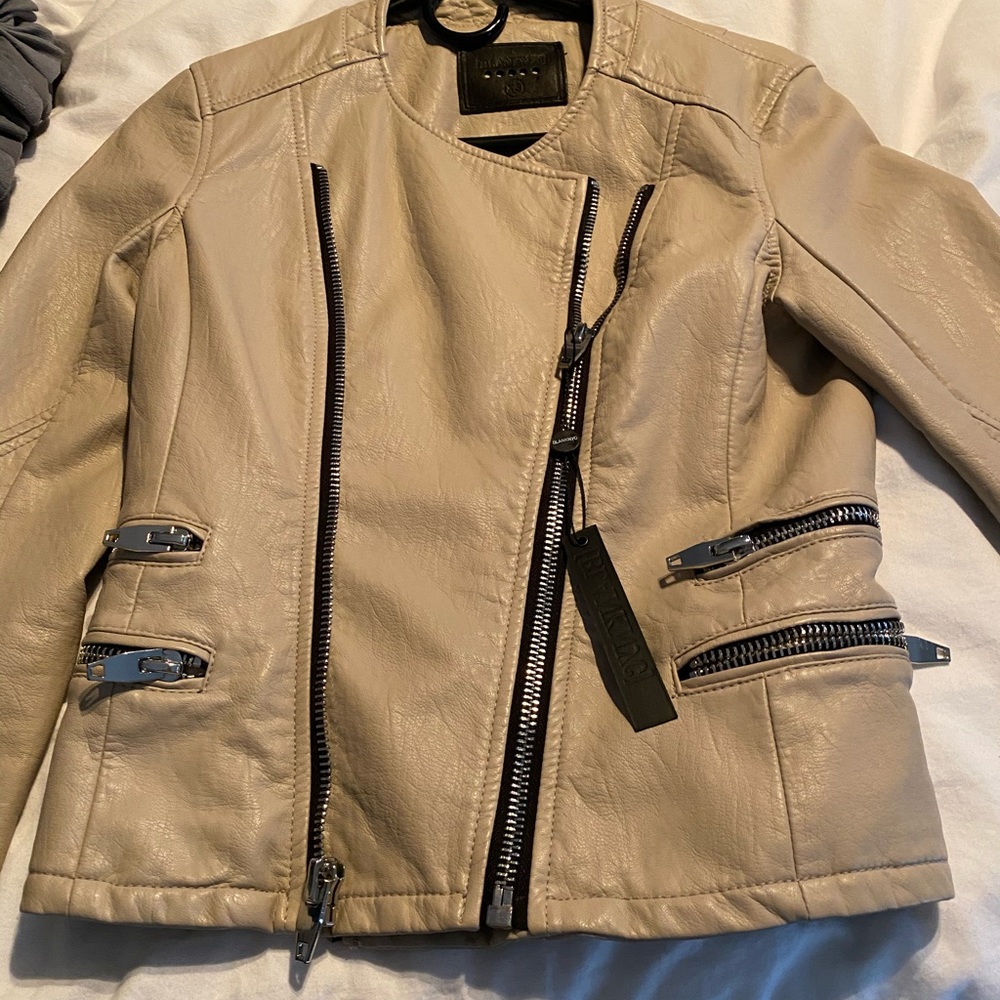 Tan Blank NYC leather jacket